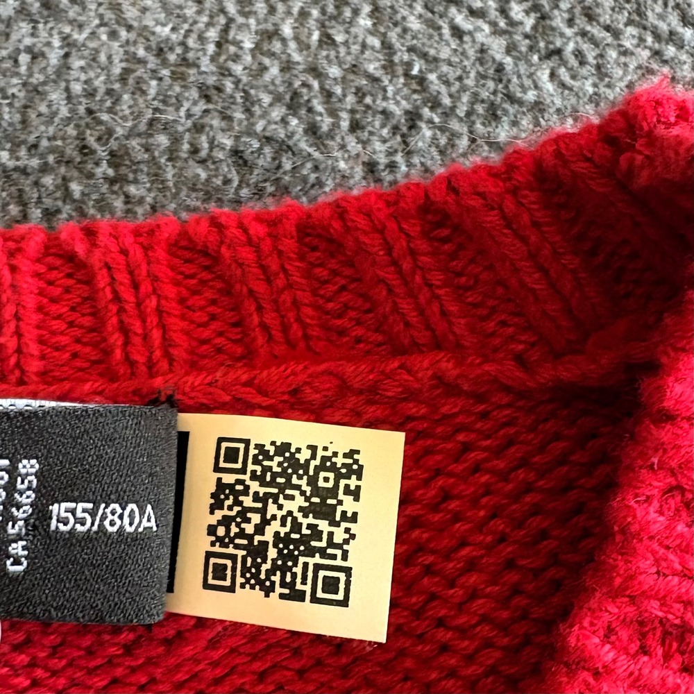 Lauren Ralph Lauren Red Cotton Dog Foxhound Intarsia Knit Sweater Womens XS RLL - Picture 4 of 12